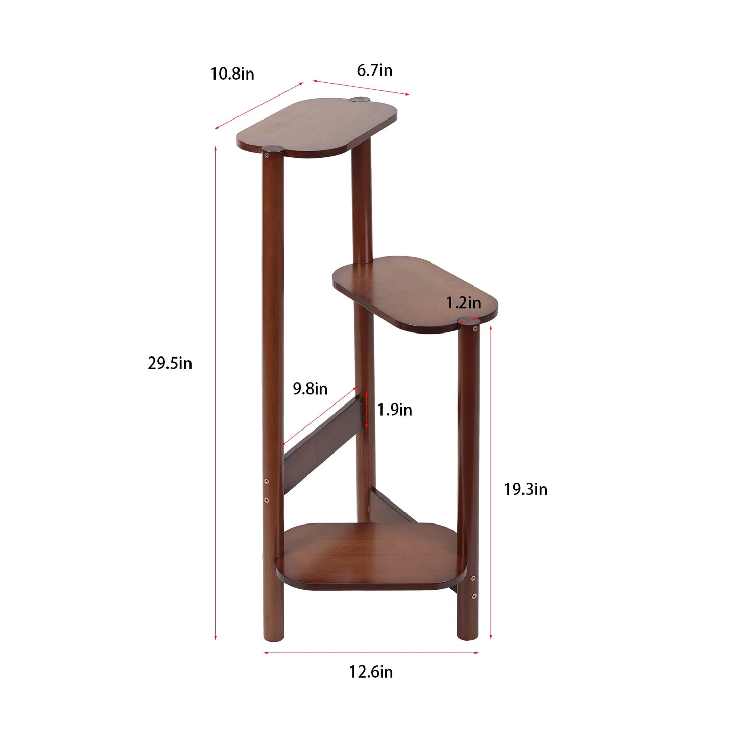 Three-Tier Bamboo Plant Stand For Indoor Corner Display And Balcony