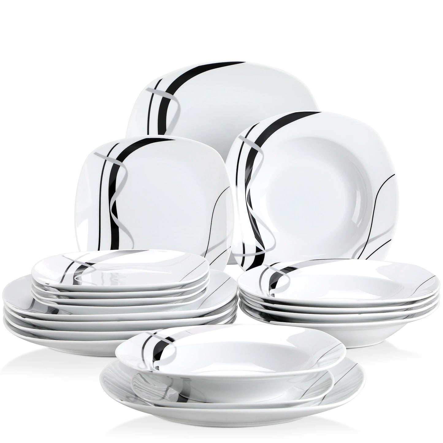 MALACASA Fiona Porcelain Dinnerware Set Ceramic Dishware Collection