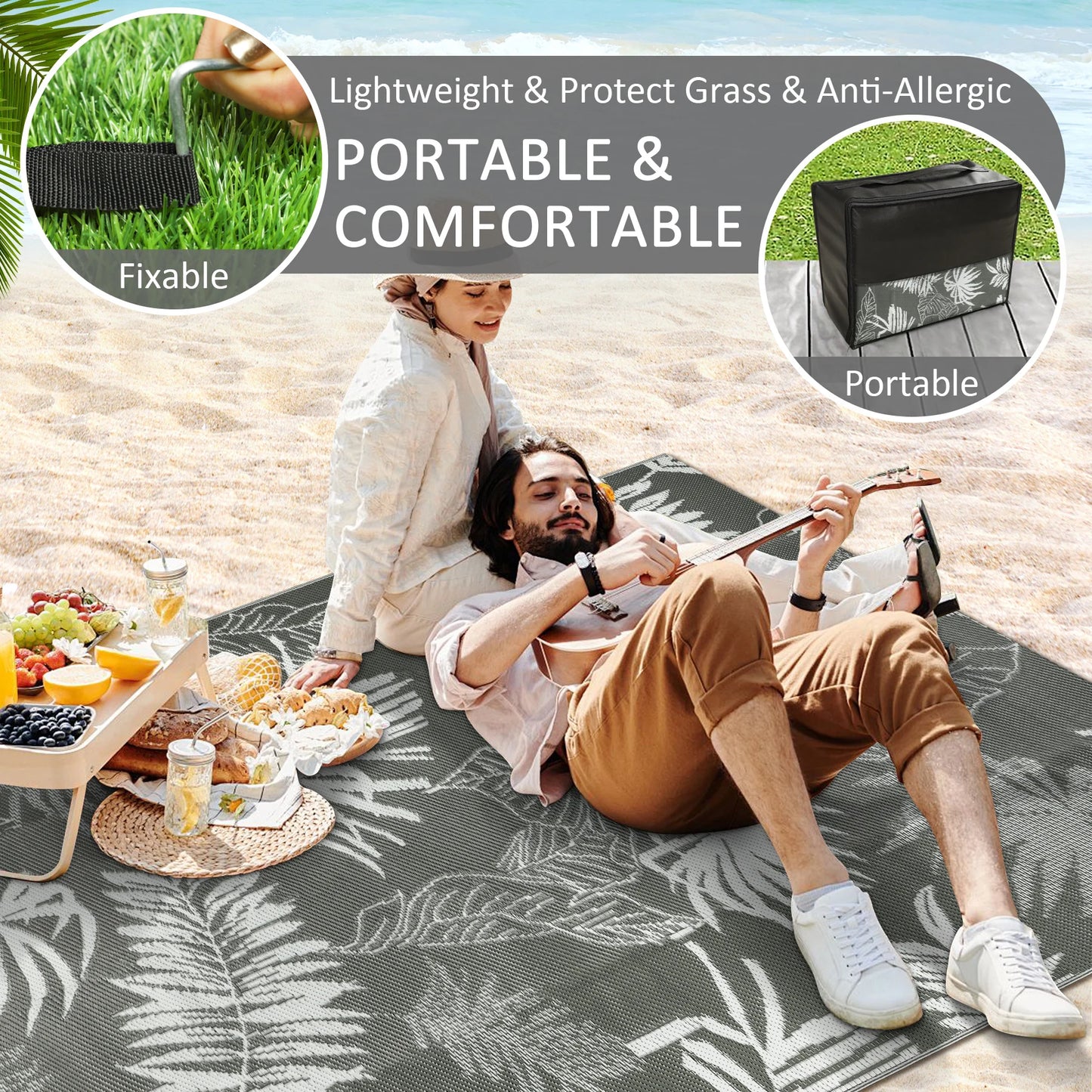 Outdoor Waterproof Rug Made From Recycled Plastic Straw