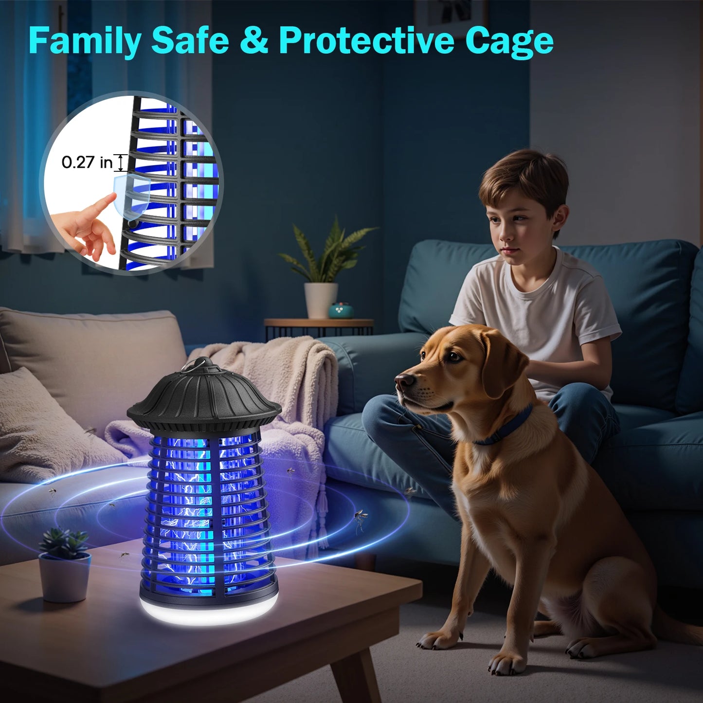 Electric Bug Zapper Dual UV LED Indoor Outdoor Mosquito Killer