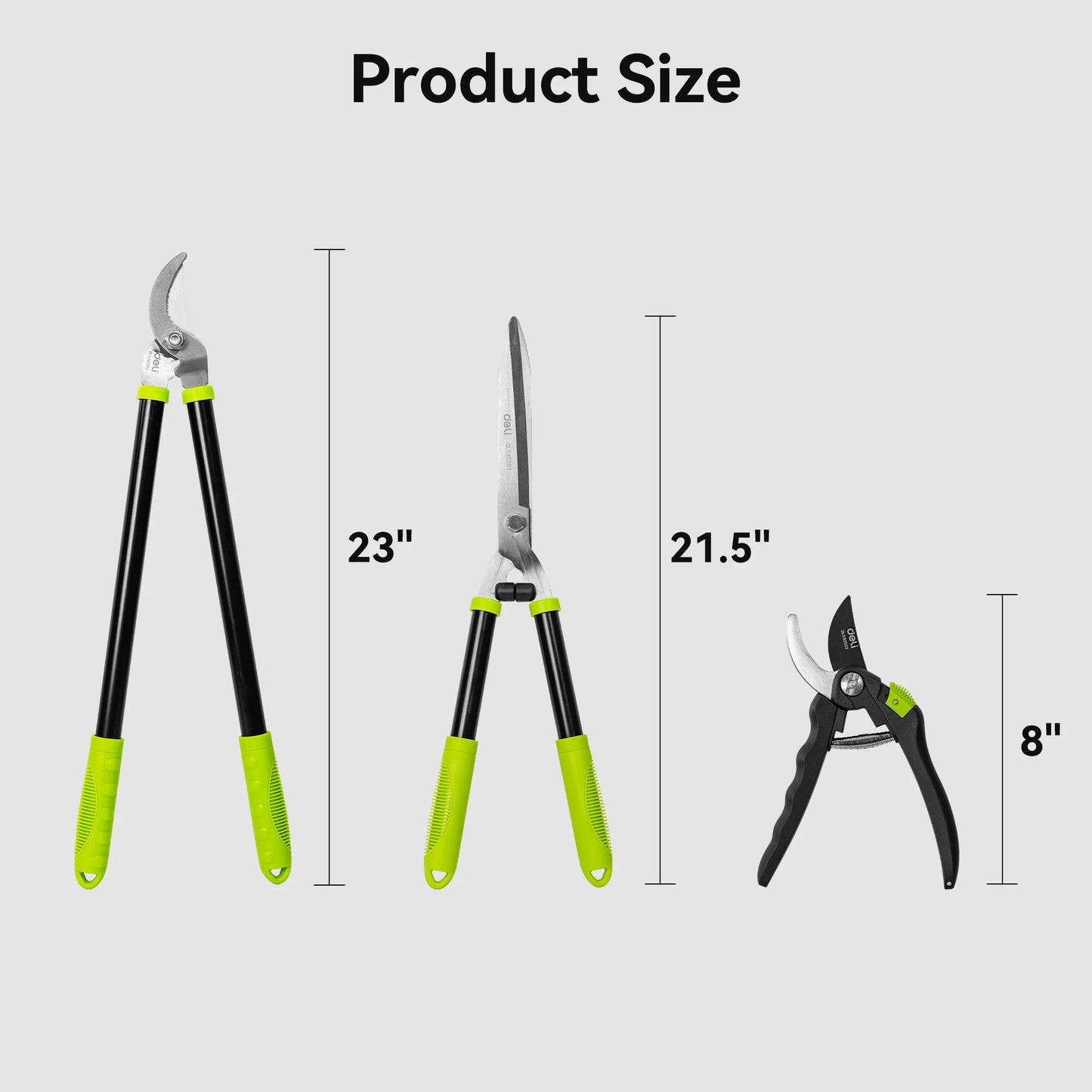 Deli 3 Piece Loppers Set Hedge Clippers Pruners For Trees