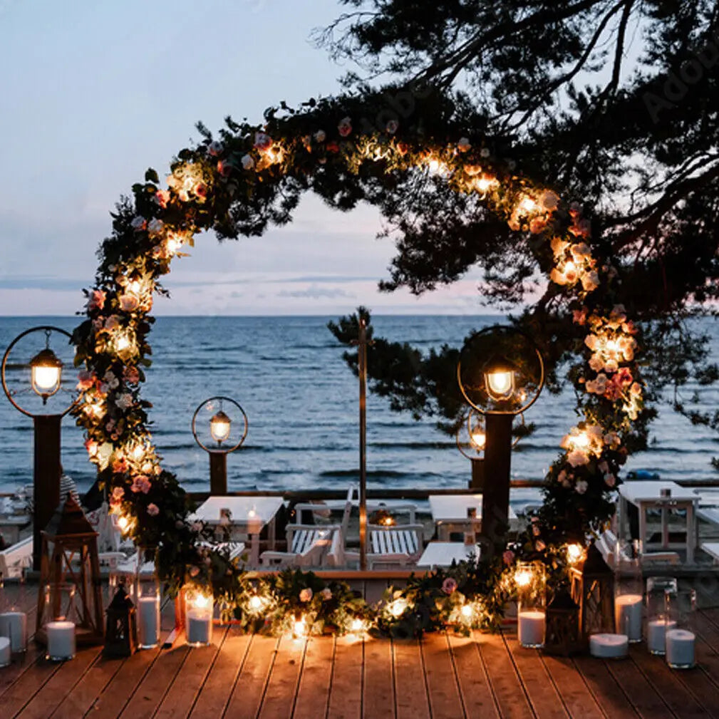 Round Wedding Arch Frame Metal Backdrop Stand For Balloons And Flowers