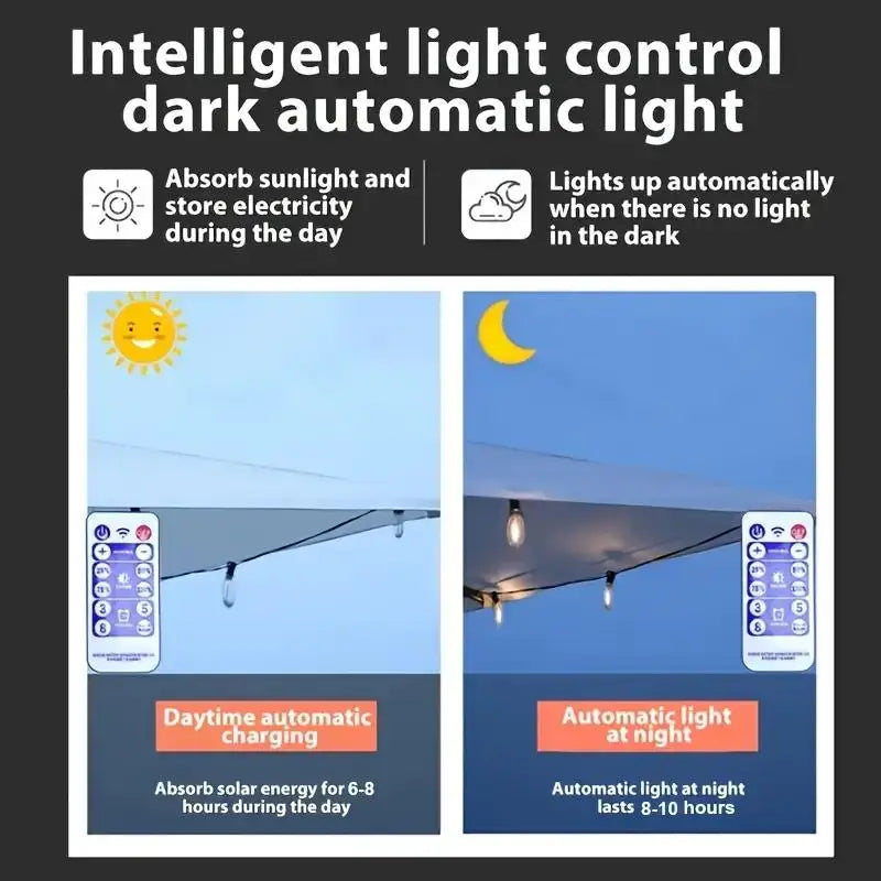 Solar Rechargeable Outdoor LED Commercial Grade String Lights