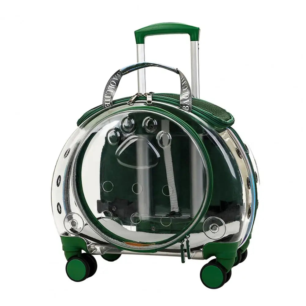 Pet Trolley Case With Clear Ventilation Holes And Silent Wheels