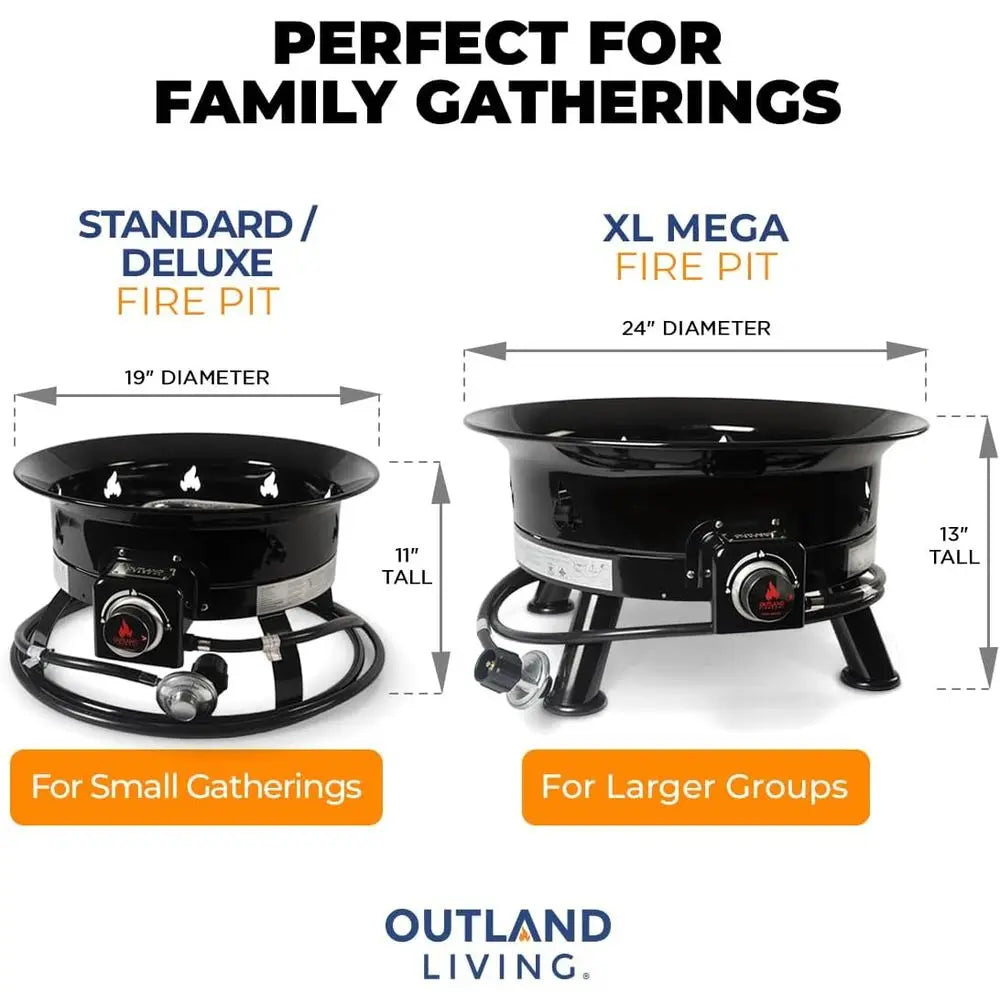 Smokeless Fire Pit Firebowl Round Propane Outdoor Patio