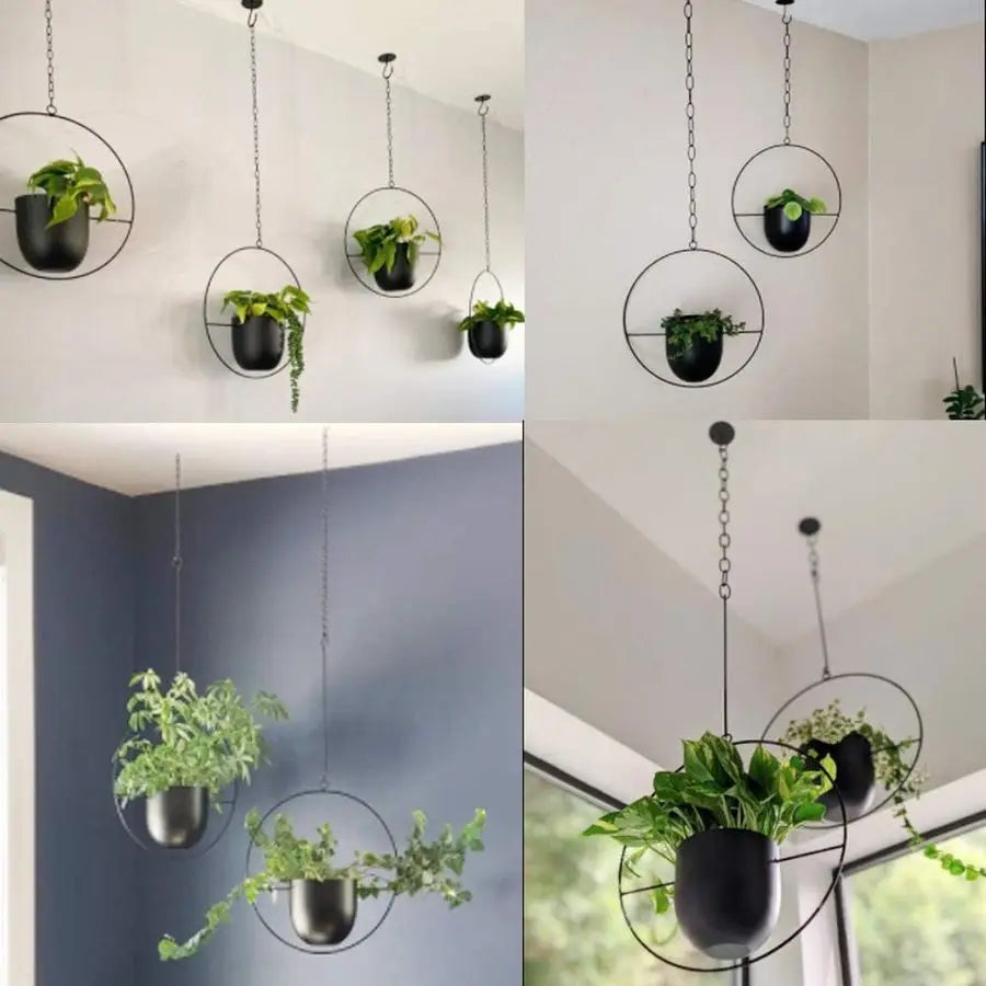 Hanging Planters With Hooks And Chains Iron Modern