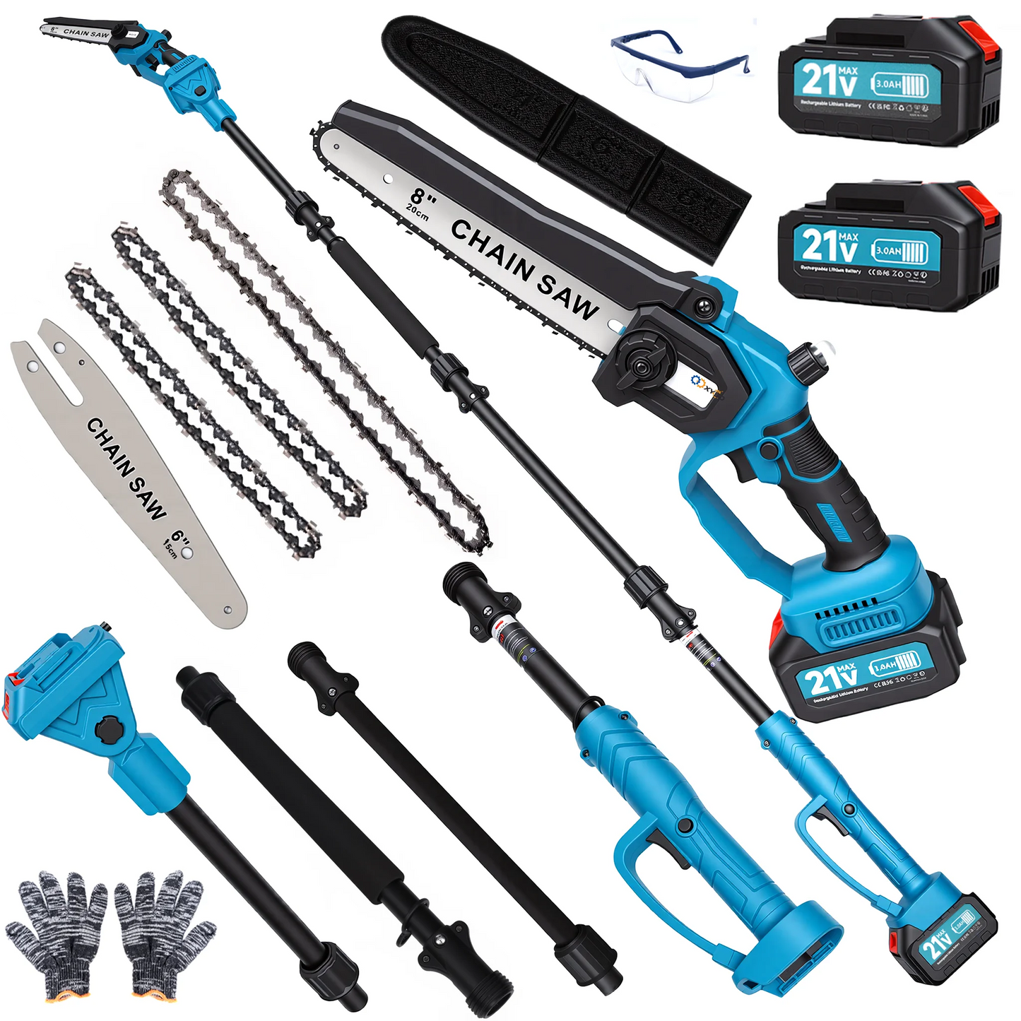 2-In-1 Cordless Extension Pole Saw For Yard Wood Cutting