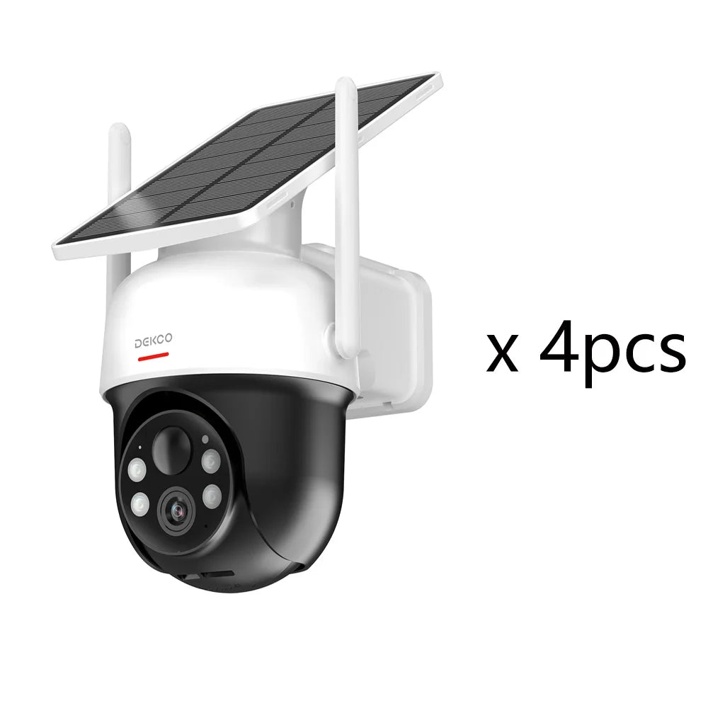 Dekco Solar WiFi Camera 3MP Wireless Battery PTZ Security