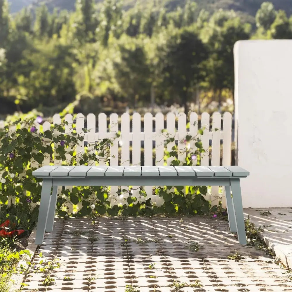 Outdoor Wooden Backless Patio Bench Weatherproof For Garden Porch