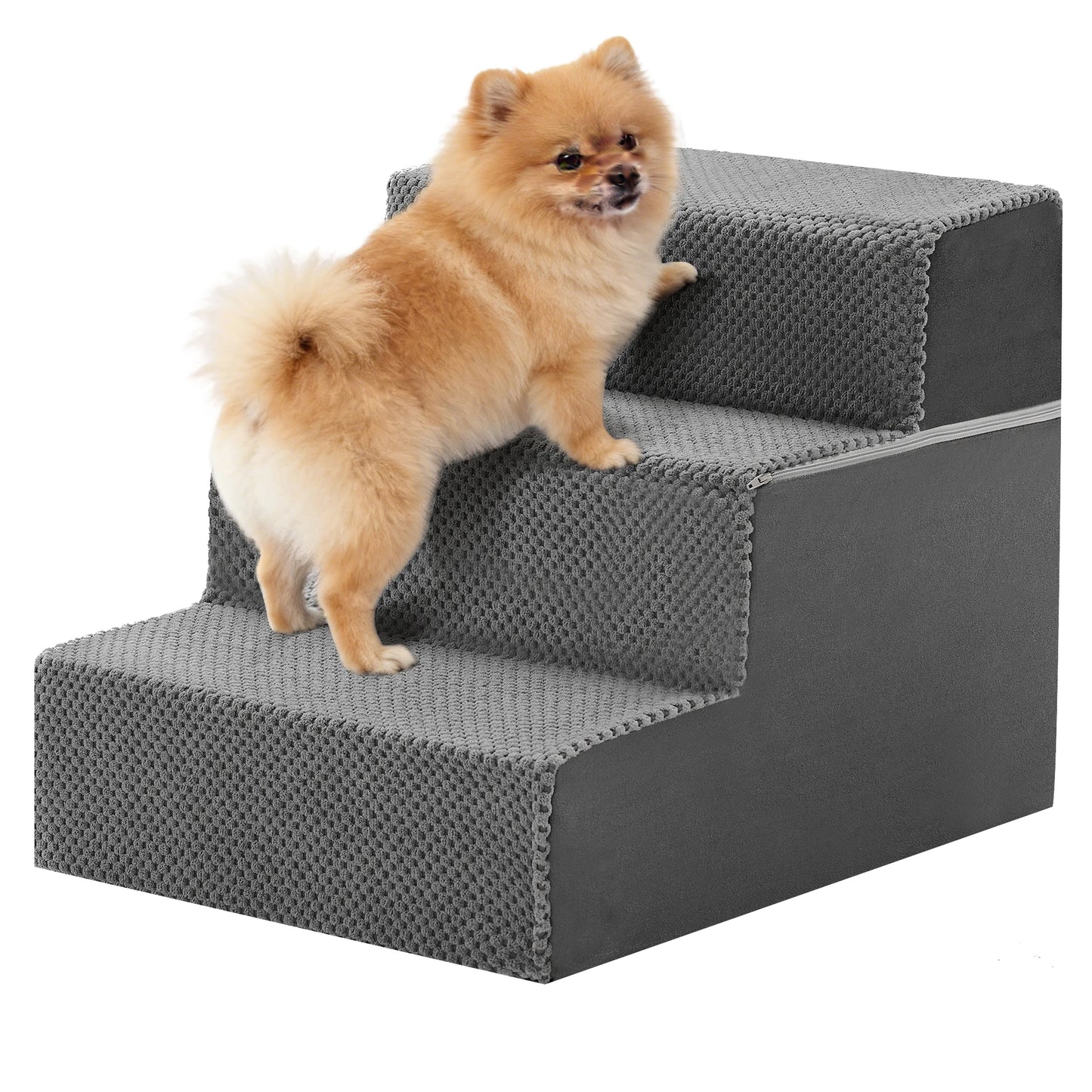 JHK 3-5 Step Right Angled Foam Dog Stairs Ramp NonSlip