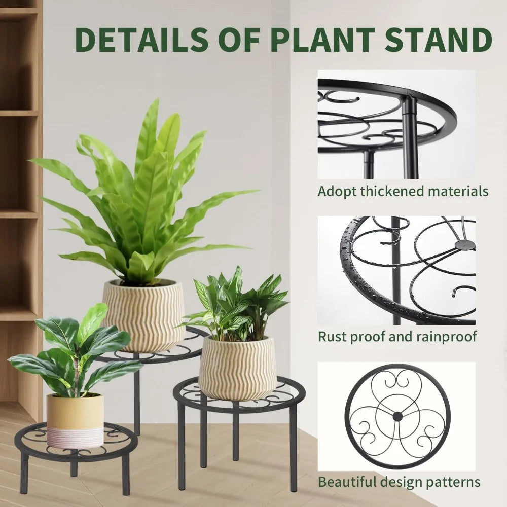 NBVCX Five Metal Plant Stand Set Heavy Duty Indoor Outdoor