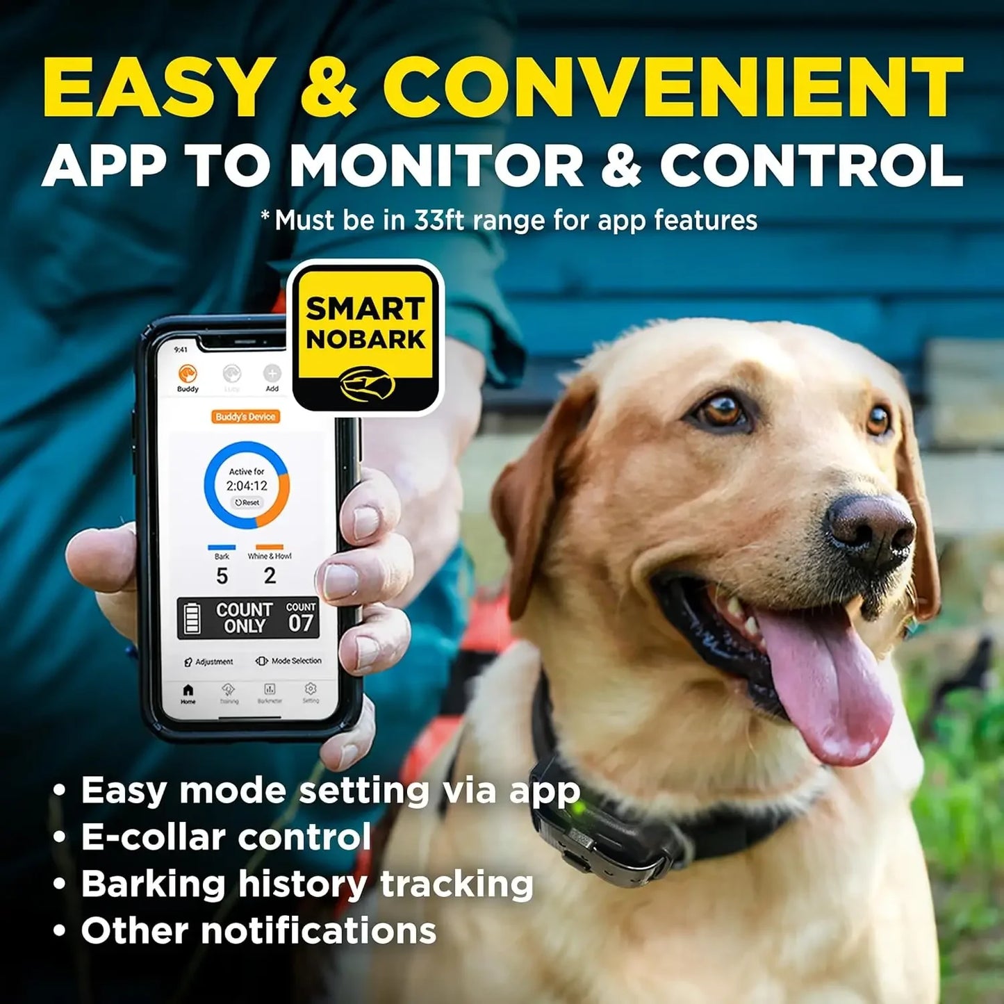 Smart NOBARK Barking Detection Device With App Notifications