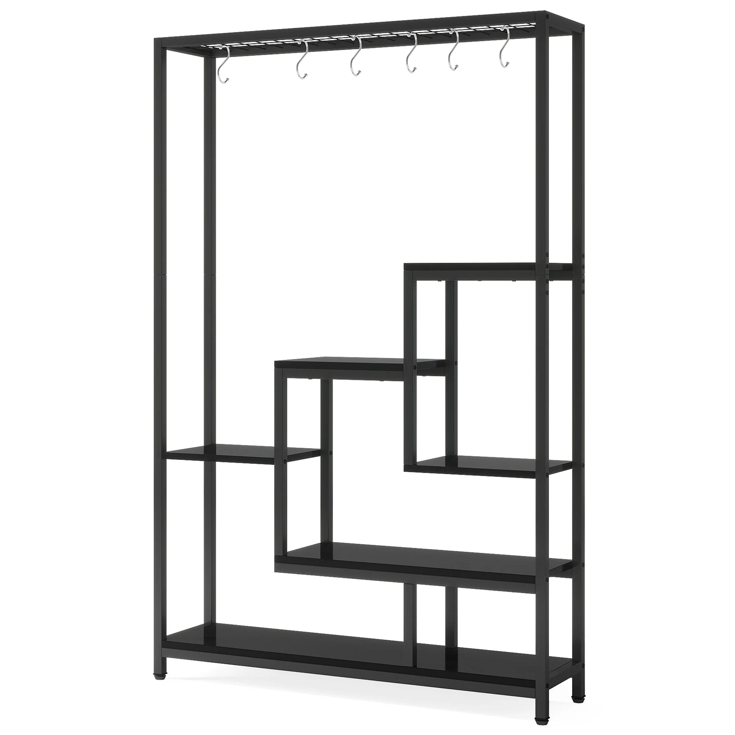 Tribesigns Five Tier Tall Indoor Plant Stand With Hanging Hooks