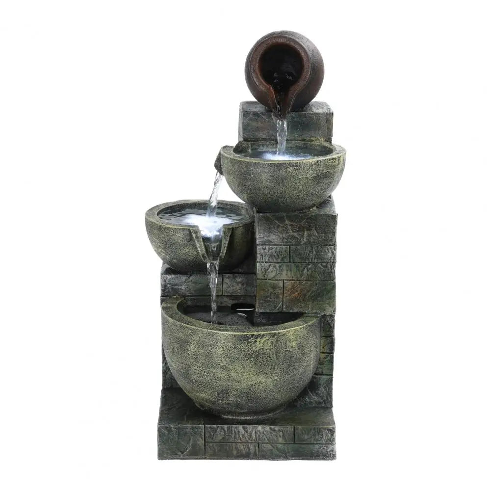 Rockery Waterfall Fountain With LED Light For Garden Patio
