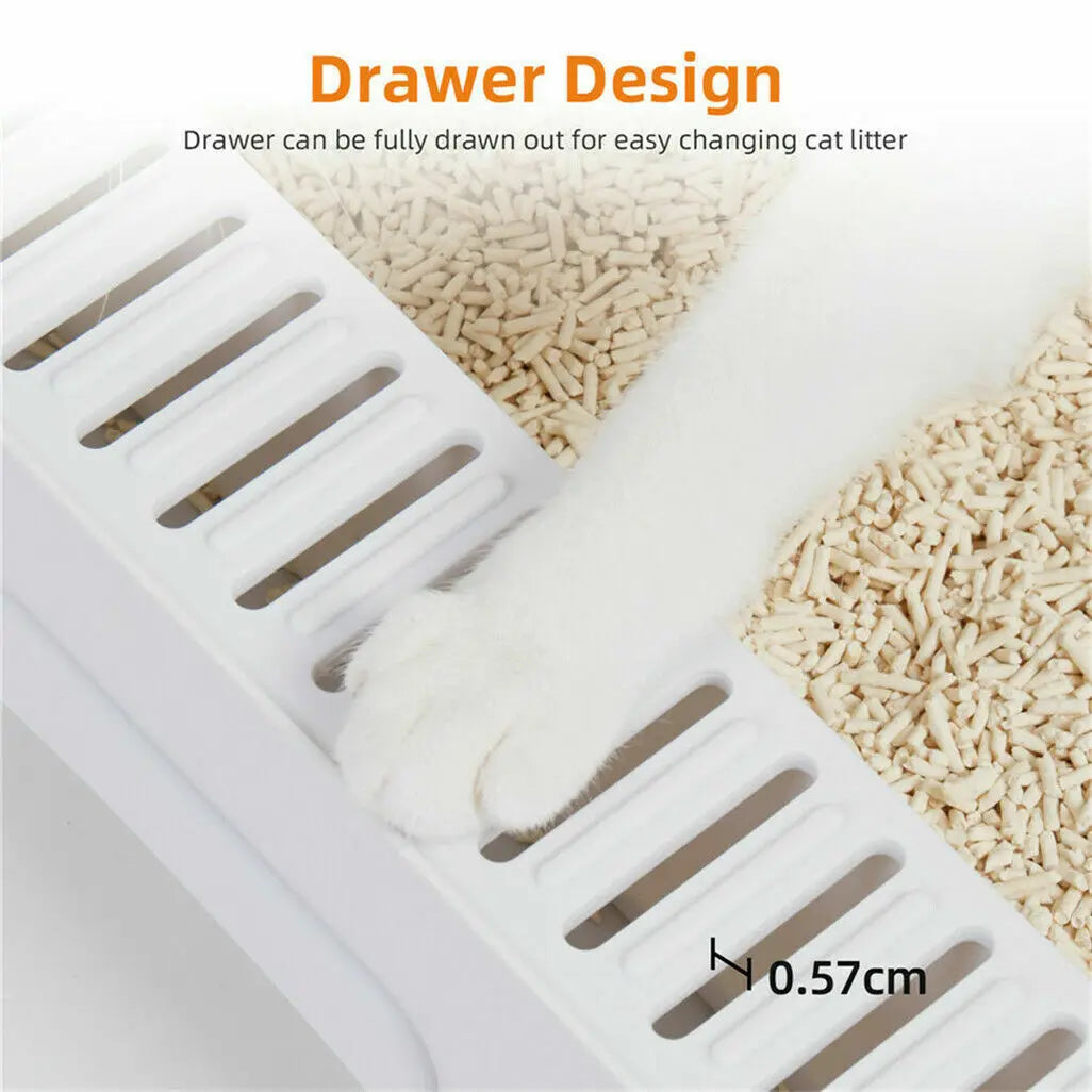 Cat Litter Box With Scoop And Tray Enclosed Front Entry