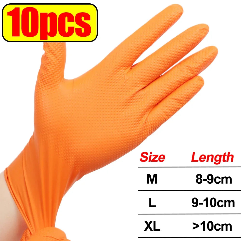 Heavy Duty Nitrile Gloves With Textured Grip For Mechanics And Garden