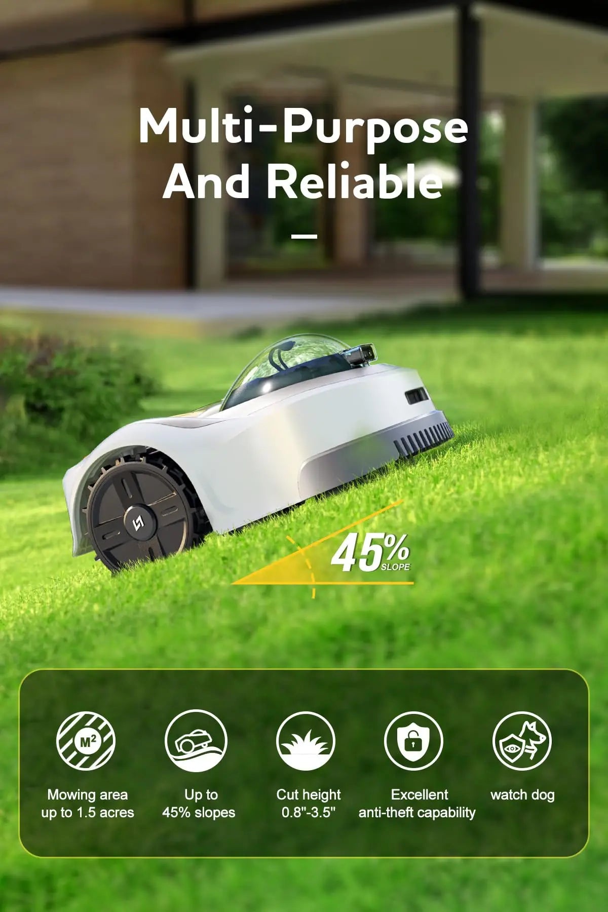 Novabot N1000 Robot Lawn Mower With RTK Vision AI Assisted Mapping App Control