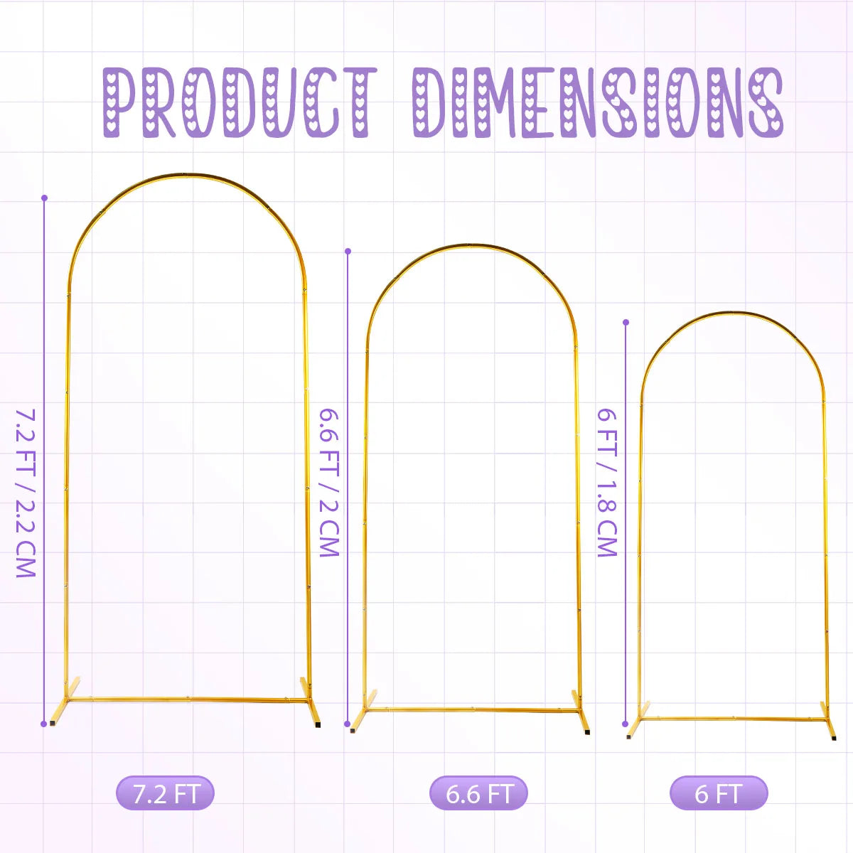 Metal Arch Kits Adjustable Portable Backdrop Stand for Parties