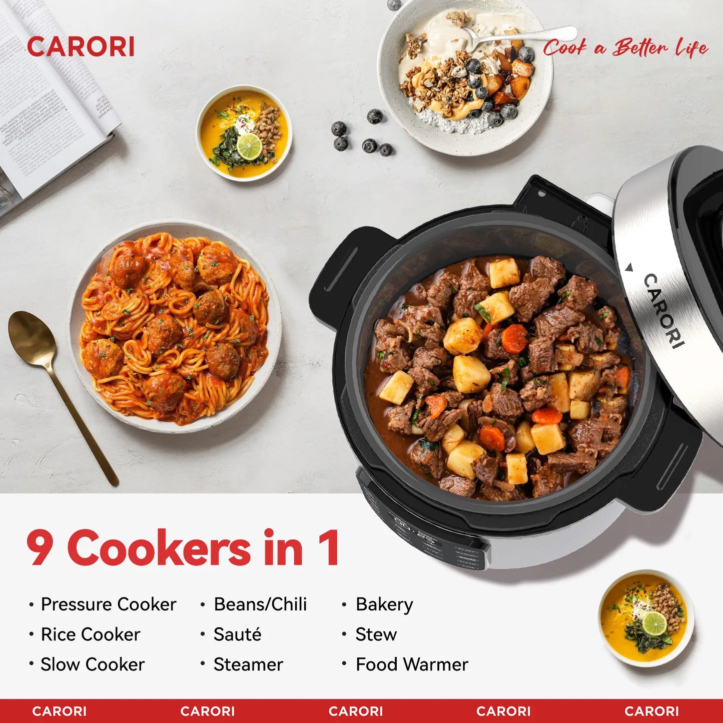 Carori Pressure Cooker 12In1 Multi Cooker With Ceramic Inner Pot