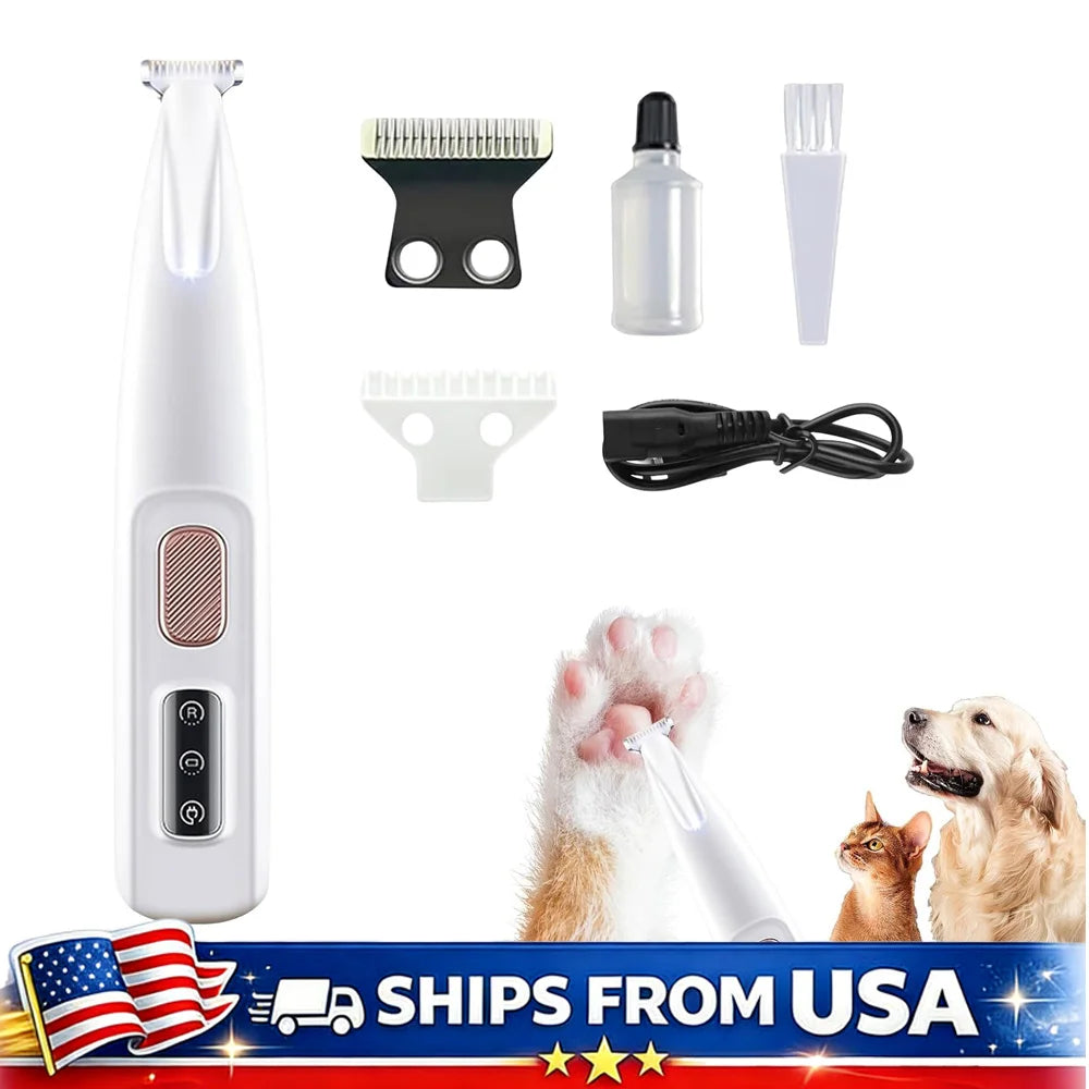 Cat Dog Paw Trimmer With LED Light Low Noise Clippers