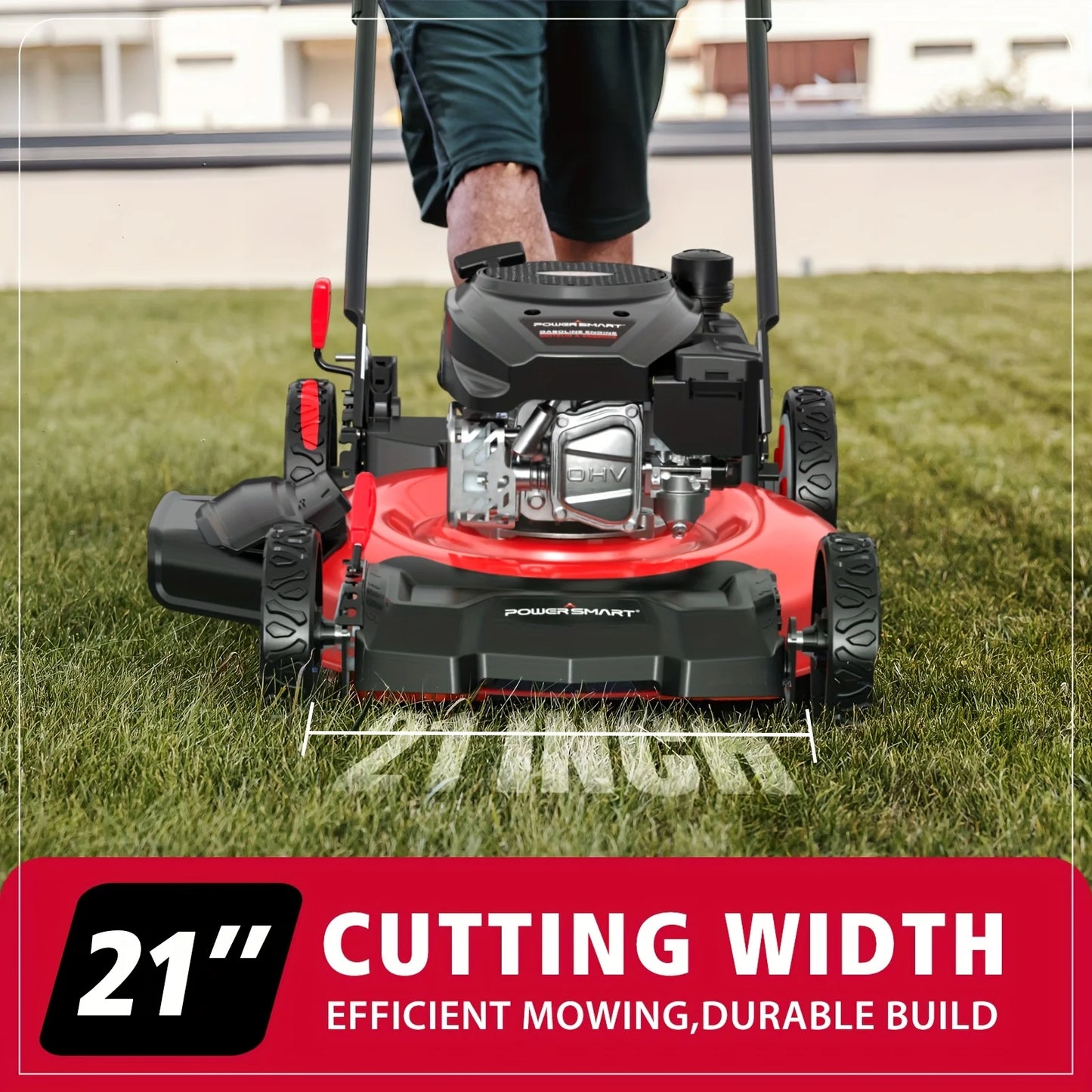 PowerSmart 144cc Gas Lawn Mower With 2 In 1 Mulching Discharge