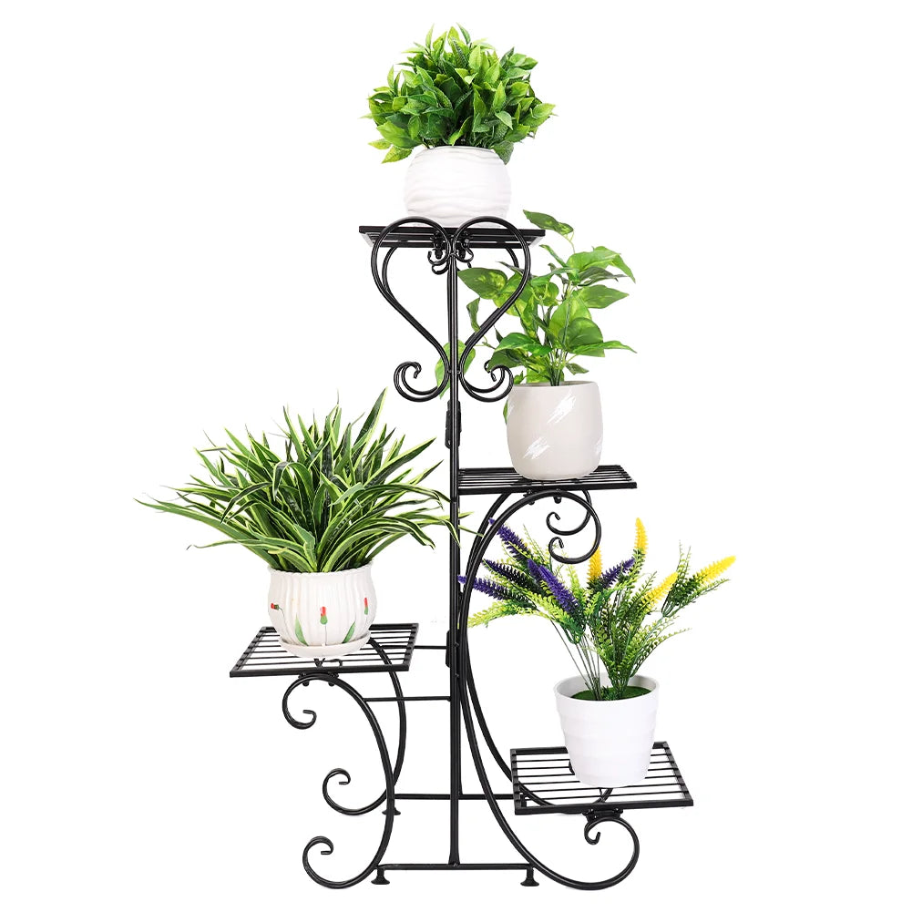 BINGOPAW Metal Plant Shelf 4 Tier Indoor Garden Stand