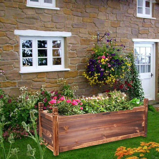 Wooden Window Mounted Planter Box for Garden and Vegetable Plants