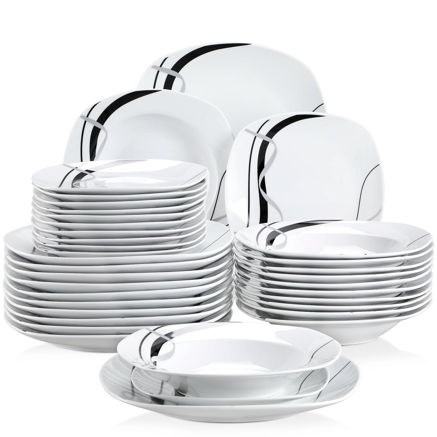 MALACASA Fiona Porcelain Dinnerware Set Ceramic Dishware Collection