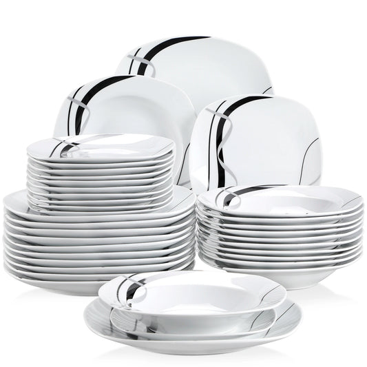 MALACASA Fiona Porcelain Dinnerware Set Ceramic Dishware Collection