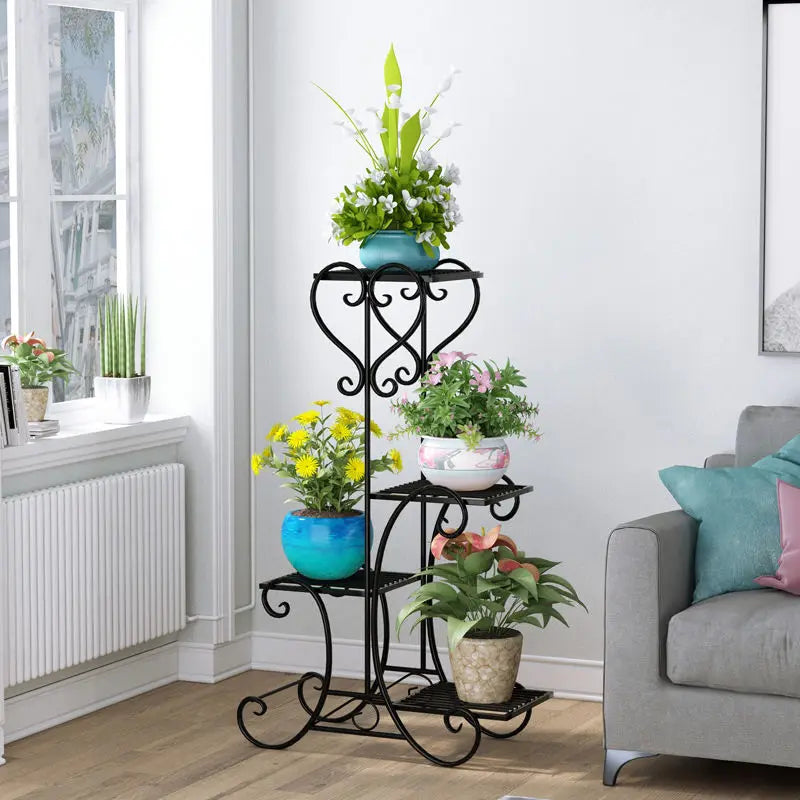 BINGOPAW Metal Plant Shelf 4 Tier Indoor Garden Stand