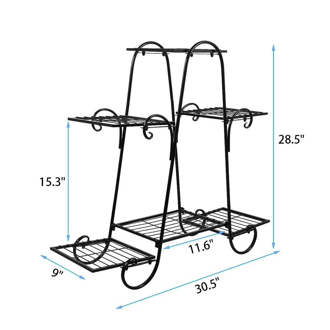 BINGOPAW Six Tier Indoor Outdoor Metal Plant Stand Rack