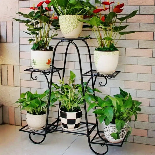 BINGOPAW Six Tier Indoor Outdoor Metal Plant Stand Rack