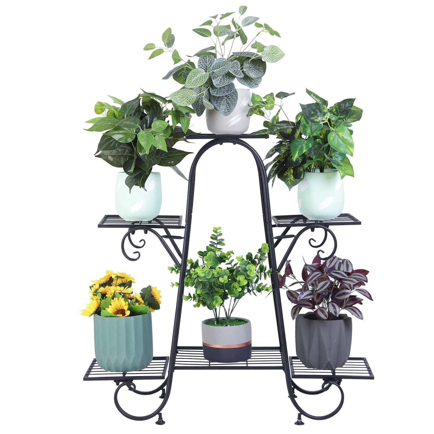 BINGOPAW Six Tier Indoor Outdoor Metal Plant Stand Rack