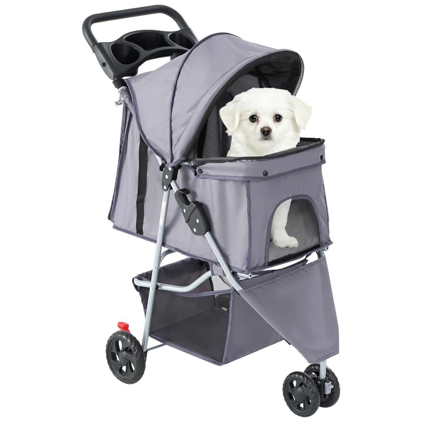 JHK 3-Wheel Foldable Pet Stroller For Small Dogs And Cats
