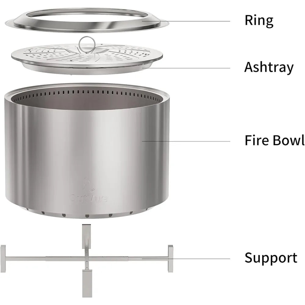 Outvue Smokeless Wood Burning Outdoor Fire Pit For Bonfires