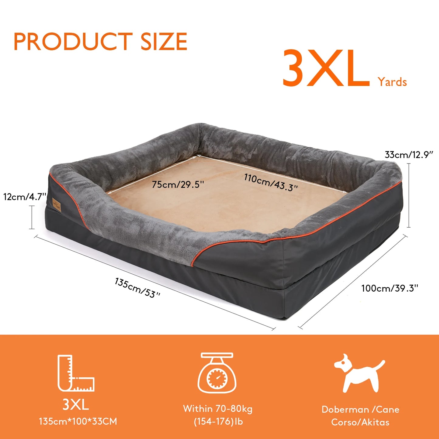 BINGOPAW Dog Bed With Anti Allergy Waterproof Fleece Cover