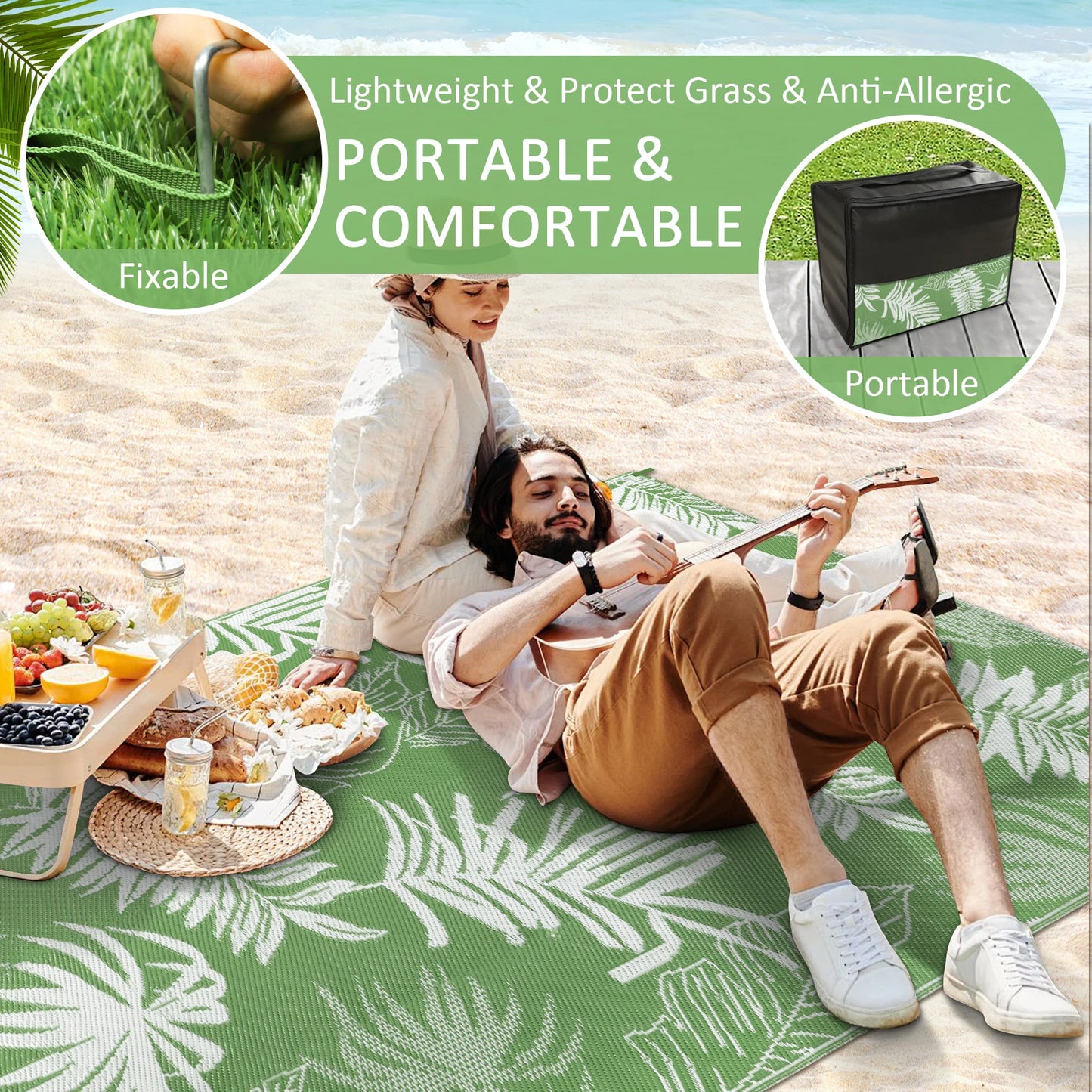Outdoor Waterproof Rug Made From Recycled Plastic Straw