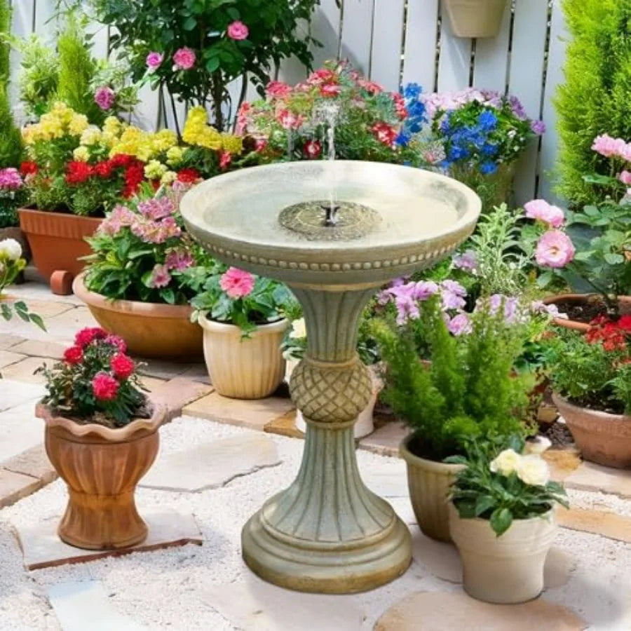 Outdoor Water Fountain With LED Lights Italian Resin Garden Fountain