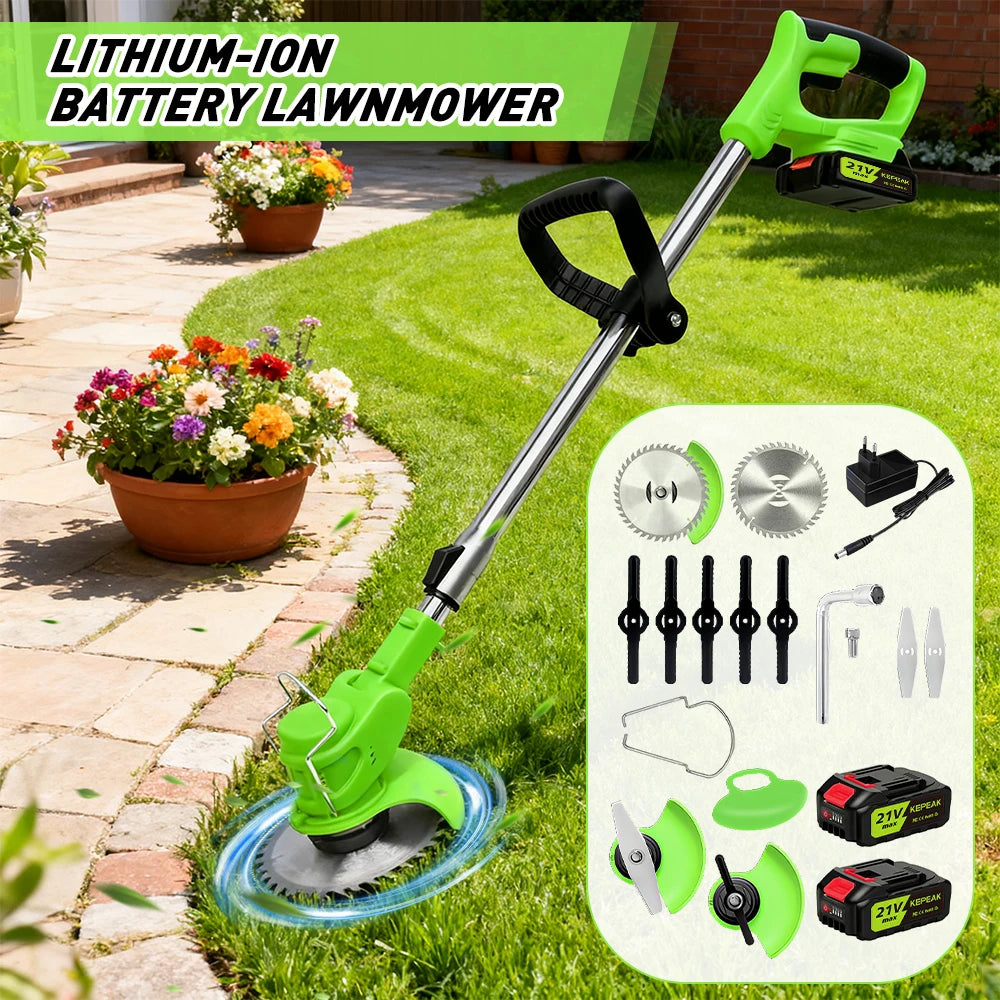 Cordless Weed Eater Lawn Edger Trimmer With 2 Batteries, Lightweight