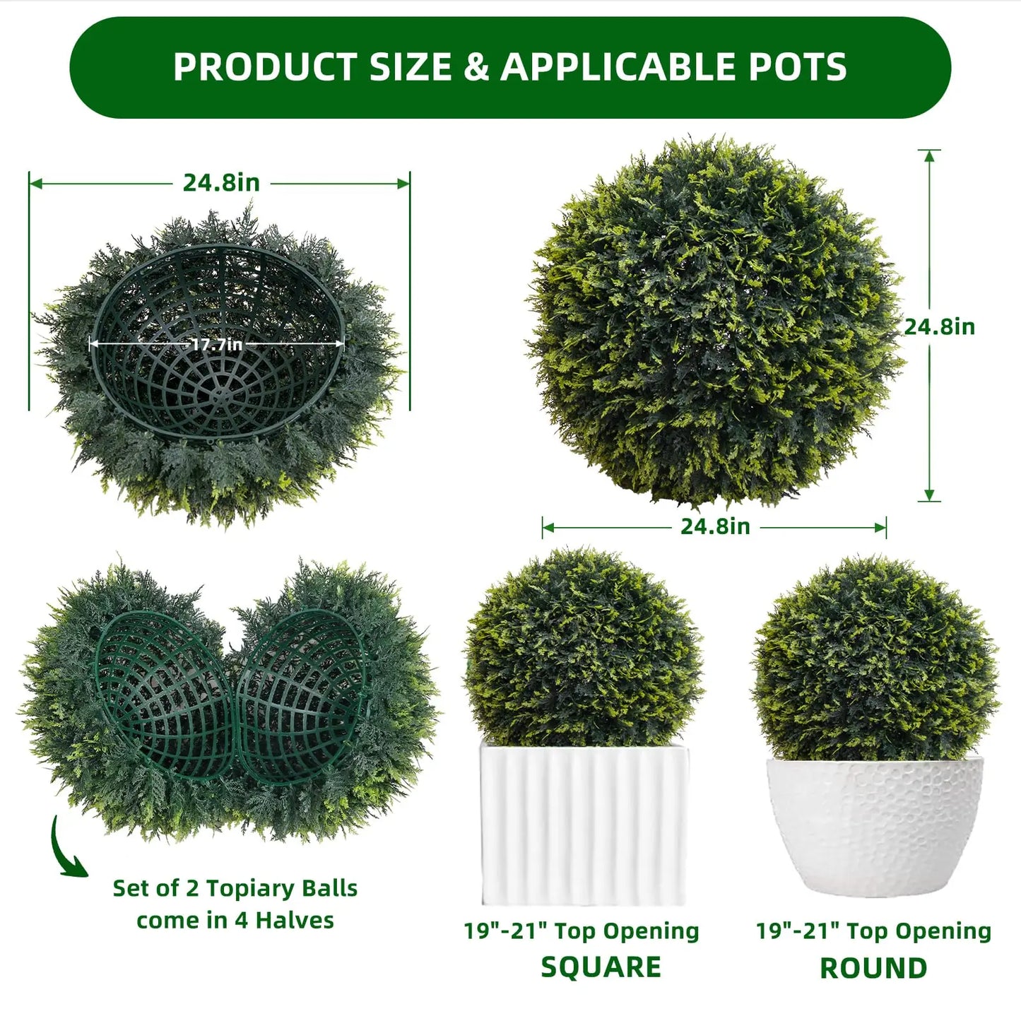 Studyset Artificial Topiary Balls Outdoor Set Of 2 Decor