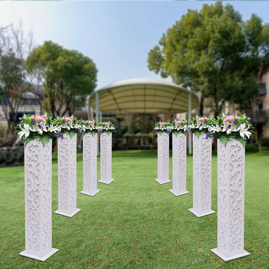Wedding Flower Columns PVC With LED Cloud Pattern Outdoor Decor