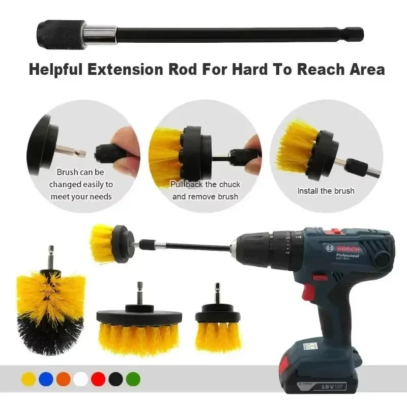Power Scrubber Drill Brush Kit For Cleaning Tile, Bathroom, Carpet