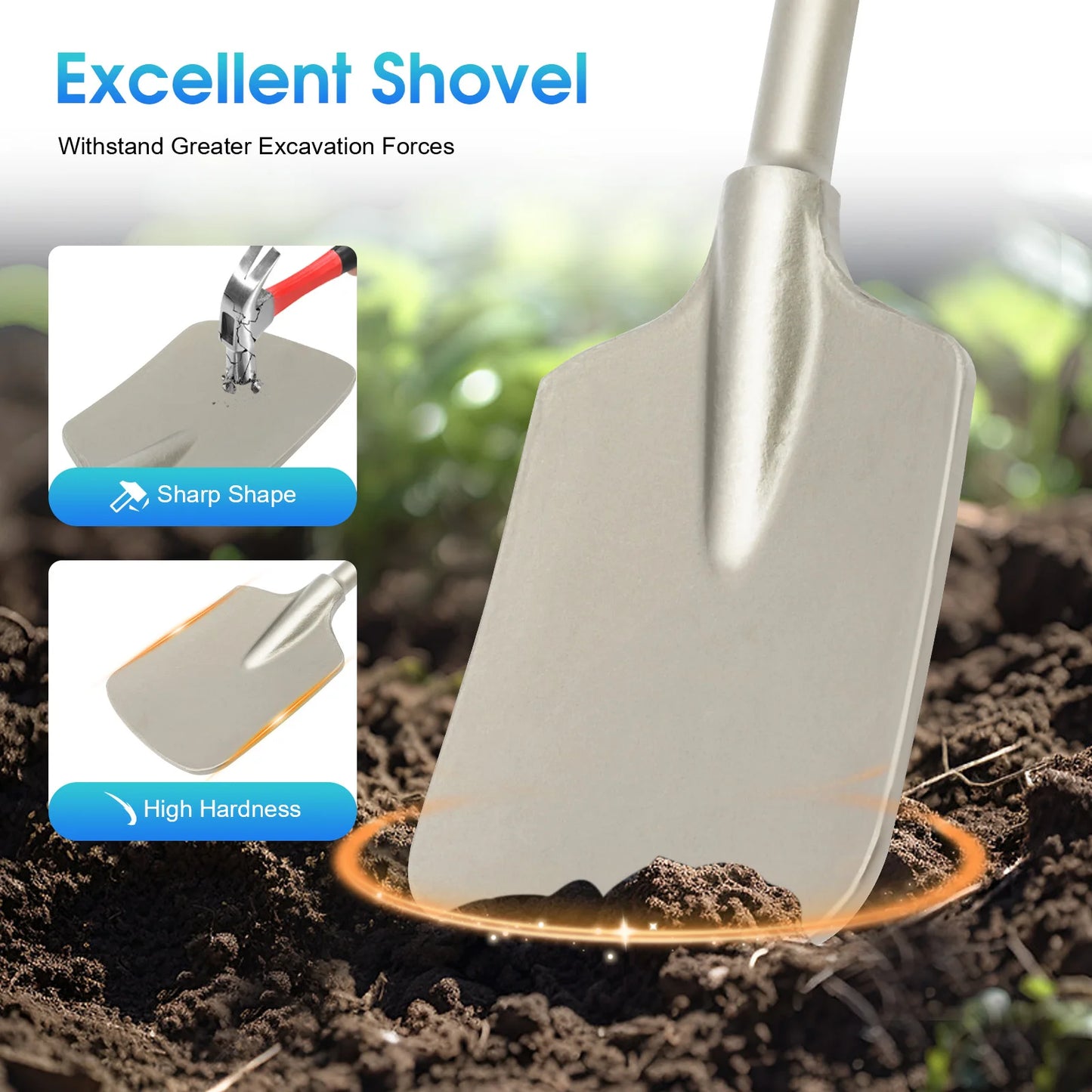 40Cr Steel Demolition Shovel Attachment For Jack Hammer