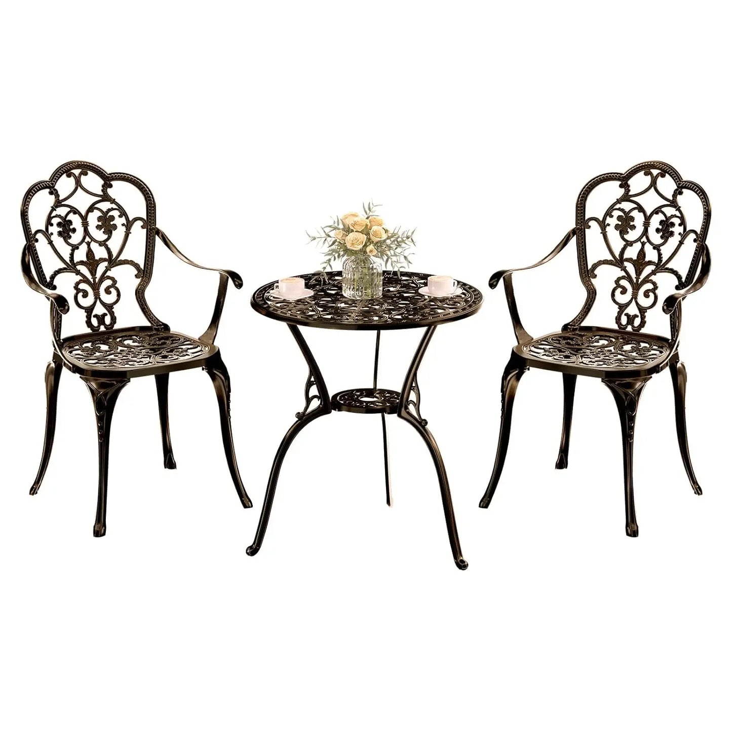Cast Aluminum Bistro Set Outdoor Patio Table And Chairs