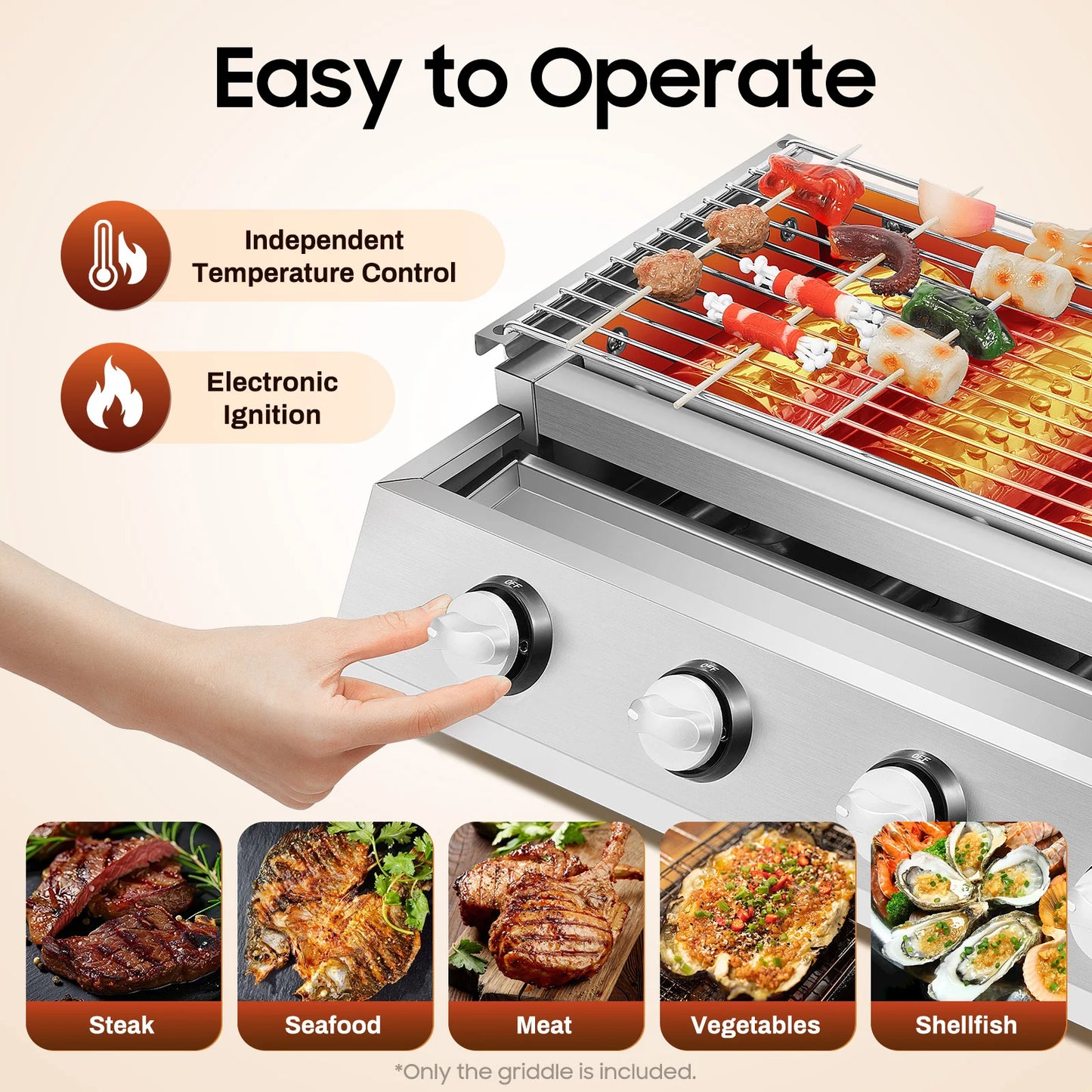 4 Burner Propane Gas Grill Portable Smokeless Outdoor