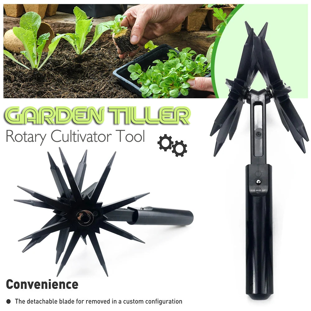 Garden Tiller Rotary Cultivator Tool For Weeding And Soil Loosening