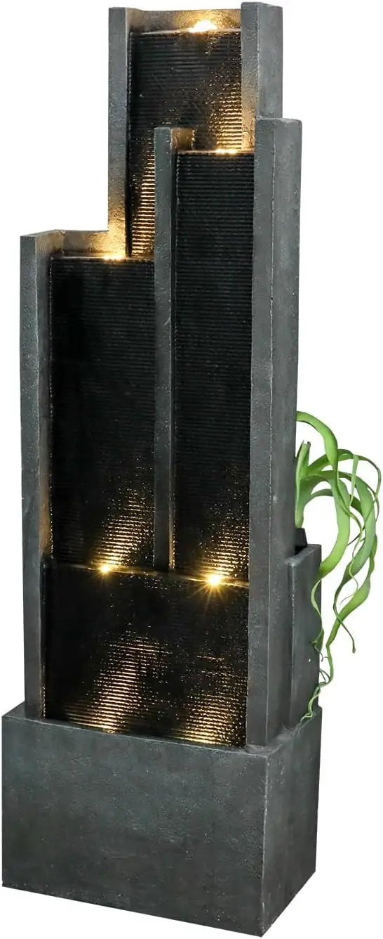 Five Tier Indoor Outdoor Garden Water Fountain Modern Floor Standing