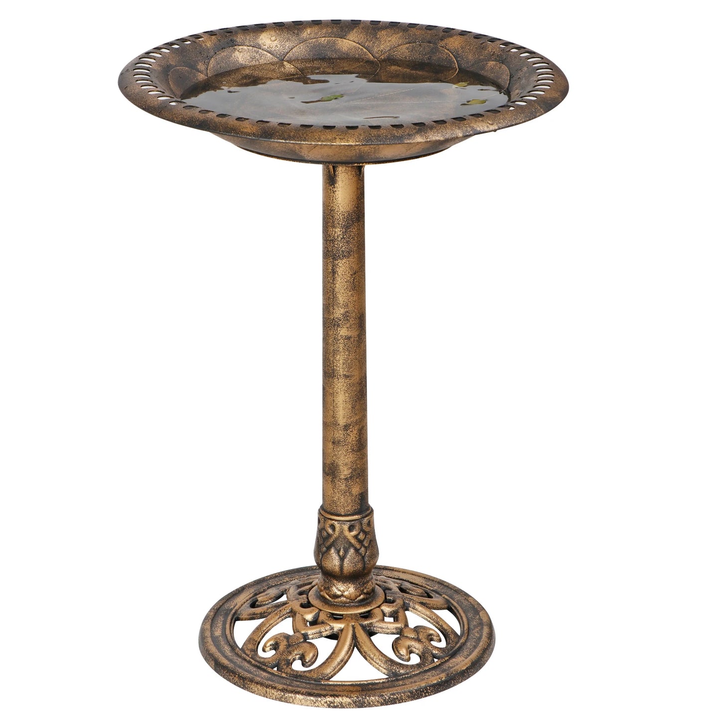 Pedestal Bird Bath Freestanding Antique Design Garden