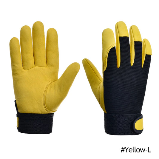 Cowhide Leather Work Gloves for Safety Labour Welding and Gardening