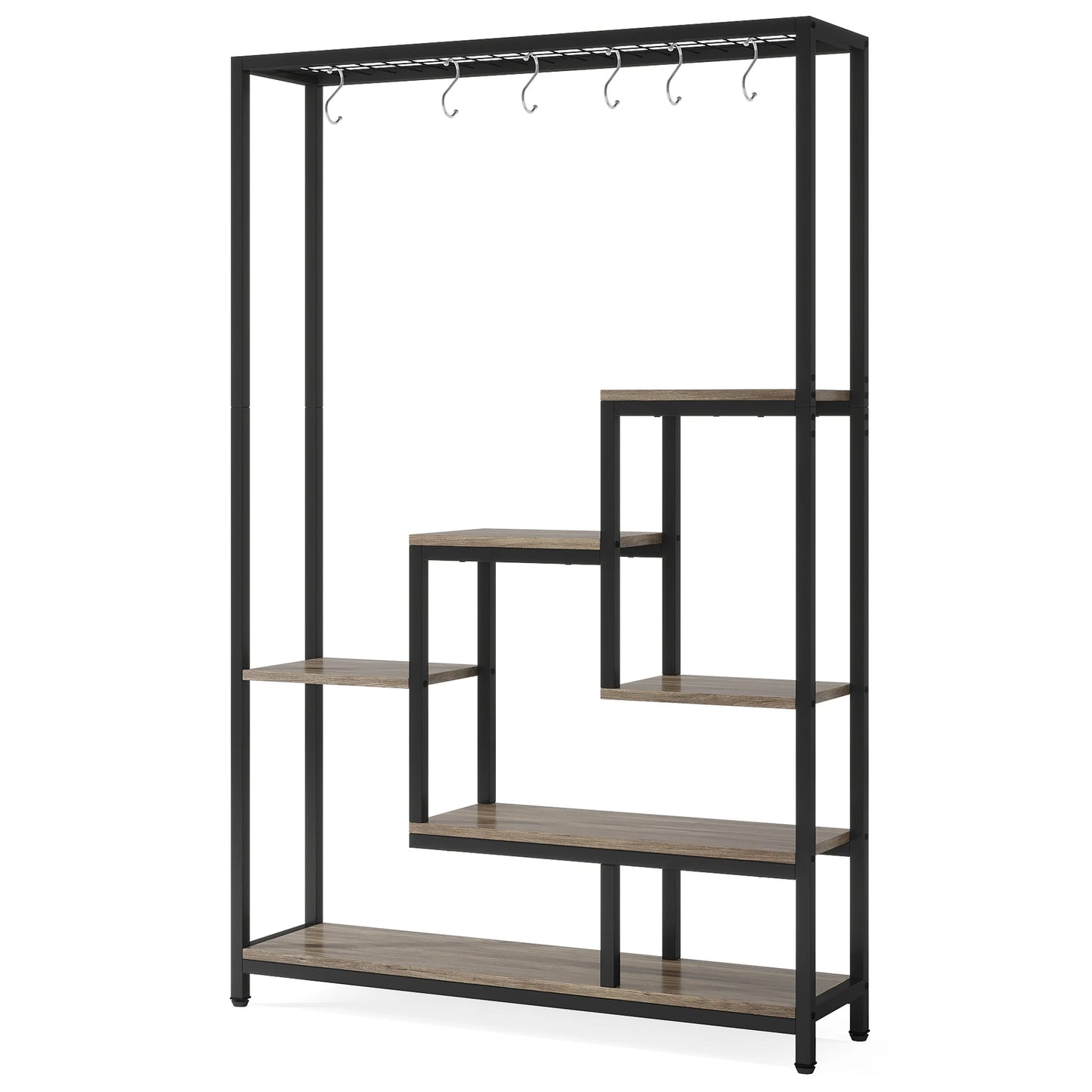 Tribesigns Five Tier Tall Indoor Plant Stand With Hanging Hooks